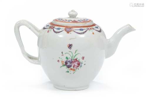 Chinese Export Famille Rose Porcelain Teapot