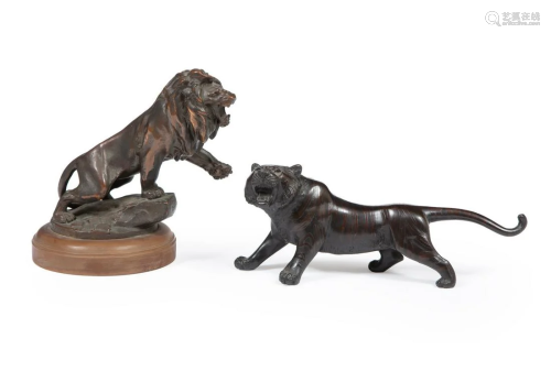 Two Bronze Animalier Figures