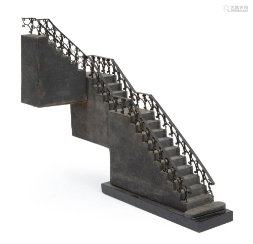 Patinated Metal Architectural Model Staircase