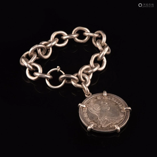 Maria Theresa Thaler Silver Coin Bracelet