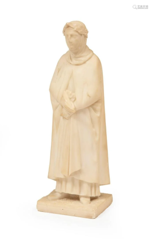 Carved Marble Figure of Dante Alighieri