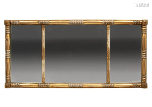 American Classical Giltwood Overmantel Mirror