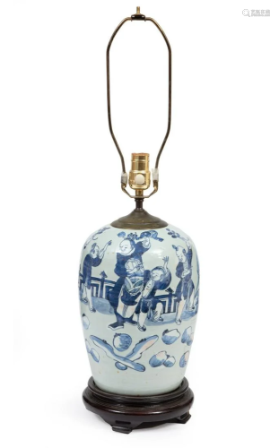 Chinese Blue, White and Celadon Porcelain Vase
