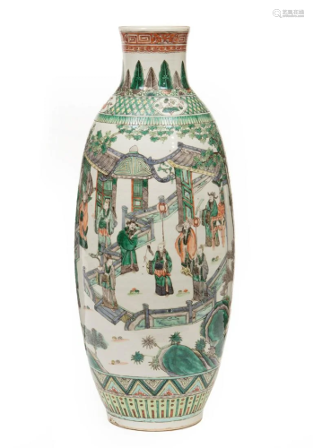Chinese Famille Verte Porcelain 'Immortals' Vase