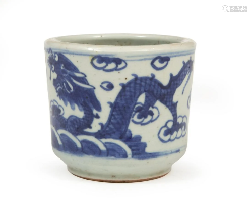 Chinese Blue and White Porcelain Brush Pot