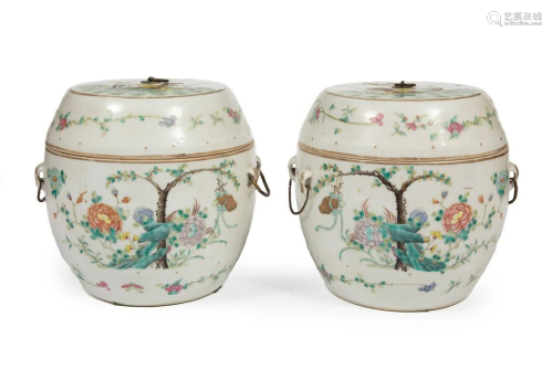 Chinese Famille Rose Porcelain Storage Jars