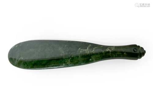 Large Green Jade Paddle or Page Turner