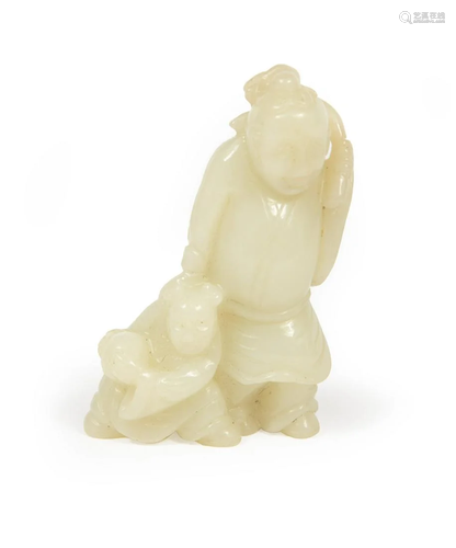 Chinese White Jade Figural Group