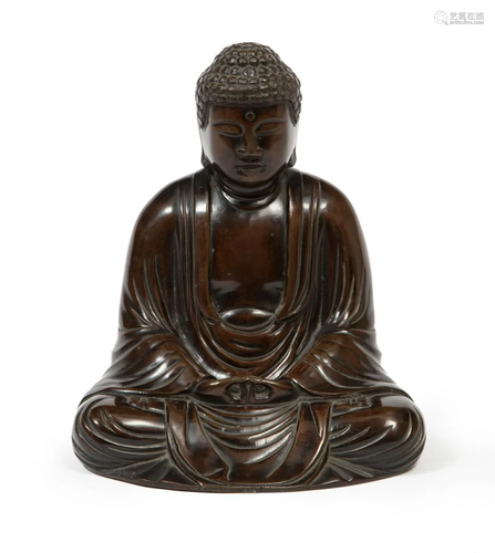 Japanese Patinated Bronze Figure of Buddha