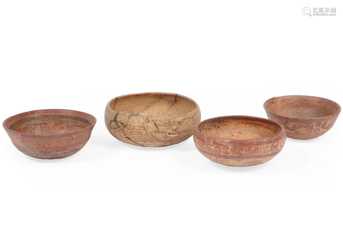 Four Pre-Columbian Pottery Bowls