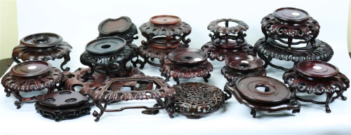 19 Chinese Carved Hard Wood Stands