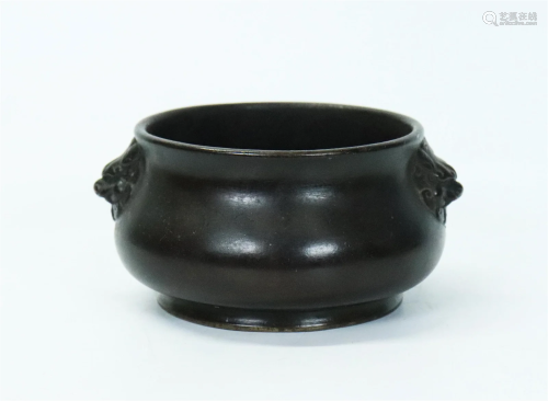 Fine Chinese 17th/18th C Bronze Incense Burner