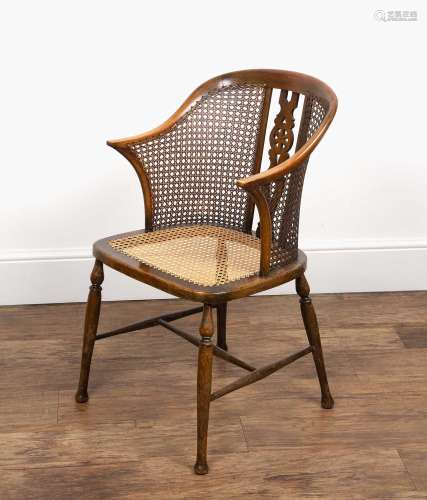 Edwardian bergere caned chair by Arthur Newbery Ltd, beech f...