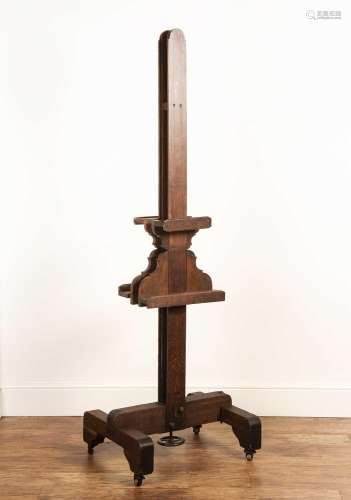 Oak artists easel 19th Century, probably French, double-side...
