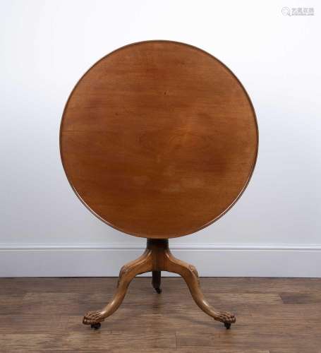 Mahogany tip-up large tripod table 19th Century, with tray t...
