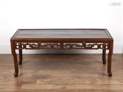 Chinese Hardwood low table 19th Century, with scroll frieze ...