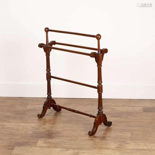 Mahogany towel rail 19th Century, with fluted columns, 67cm ...