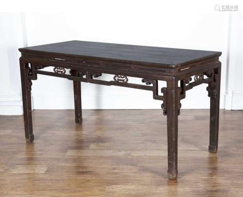 Stained hardwood altar table Chinese, early 20th Century car...