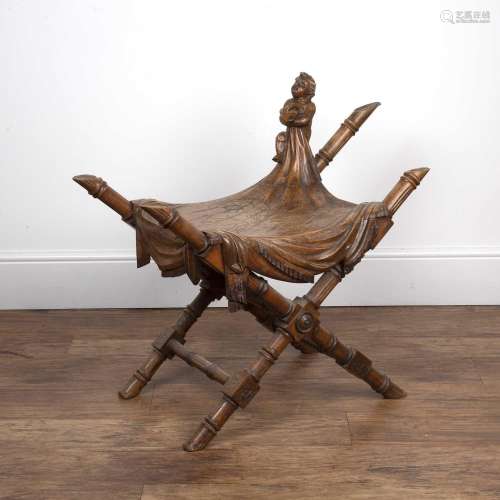 Italian carved walnut stool Late 19th/early 20th Century in ...