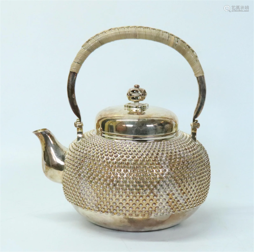 Japanese Sterling Silver Teapot; 553.6G