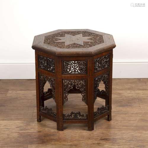 Octagonal occasional table Indian, circa 1900, with octagona...