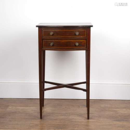 Mahogany and inlaid side table Edwardian, fitted two drawers...