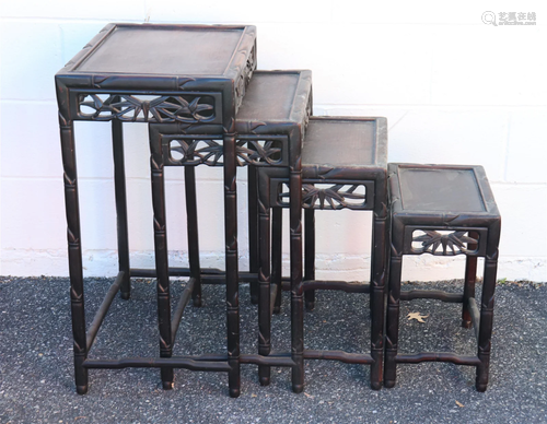 Set 4 Nesting Chinese Hardwood Tables