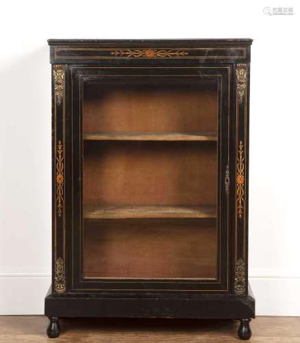 Ebonised side cabinet 19th Century, with gilt metal mounts a...