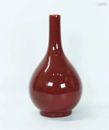 Chinese Qing Underglaze Red Porcelain Bottle Vase