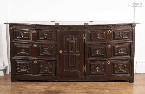 Moulded front dresser 17th/18th Century, fitted drawers and ...