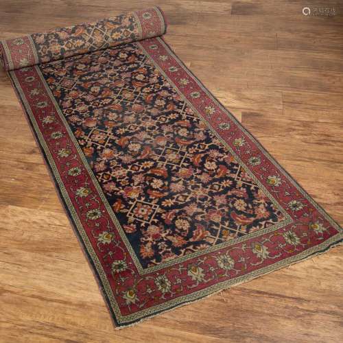 Hamadan blue ground runner with all-over foliate decoration ...