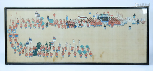 Chinese Painting on Fabric, Full Royal Procession