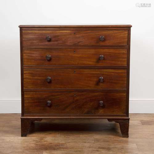 Mahogany Gillows style chest of four graduated drawers 19th ...