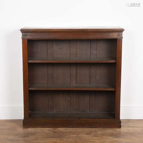 Mahogany open front bookcase circa 1900, fitted two adjustab...