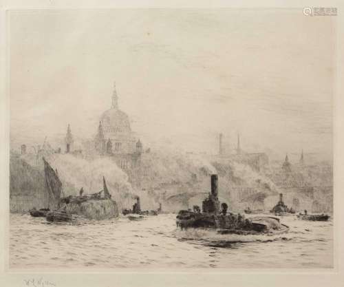 William Lionel Wyllie (1851-1931) Untitled view of the Thame...