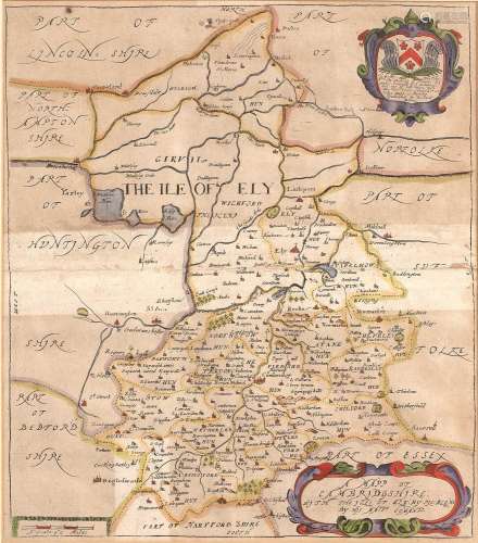 Coloured map of Cambridgeshire Speede (John) described with ...