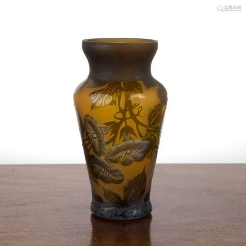 After Emile Galle (1846-1904) Contemporary glass vase decora...