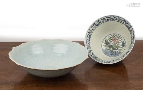 Two Ceramic items Chinese, comprising of a Doucai Lotus pond...