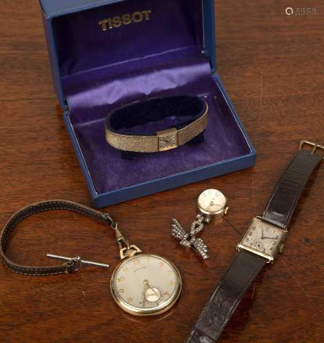 Small collection of watches comprising of: a Tissot 9ct gold...