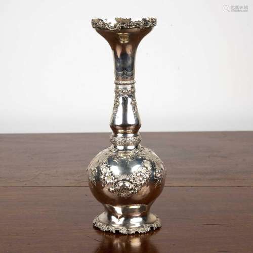 American sterling silver vase decorated with floral swags, r...