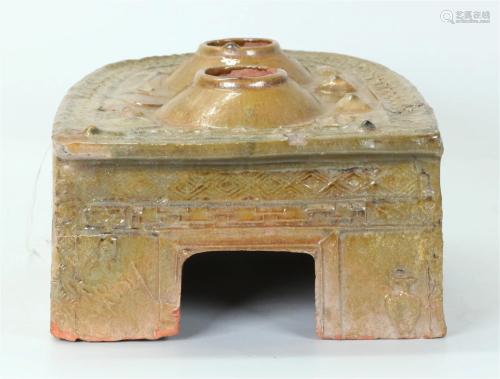 Chinese Han Style Miniature Glazed Redware Oven