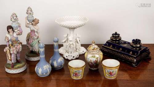 Group of porcelain mostly 19th Century, to include a Dresden...