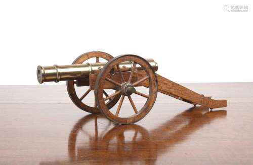 Model of a field cannon 20th Century, the carriage supported...