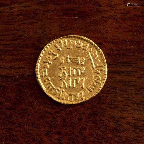 (Coin) Umayyad, Yazid II temp, gold Dinar, Iluqia Provenance...