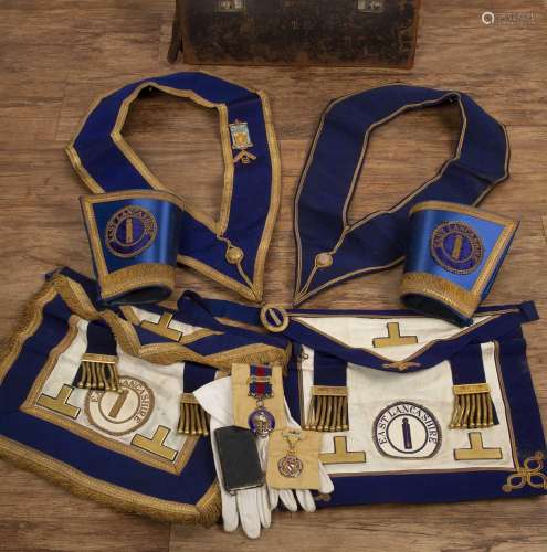 Collection of Masonic items from the East Lancashire Lodge, ...
