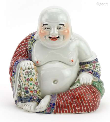 Chinese porcelain figure of Buddha hand painted in the famil...