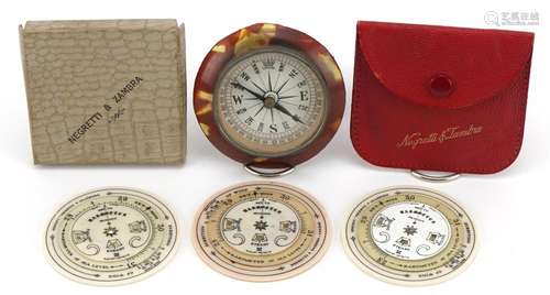 Three Negretti & Zambra pocket weather forecasters and a...