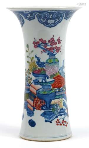 Chinese porcelain wucai vase hand painted with flowers, six ...