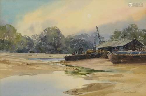 Ashton Cannell - Brentford Creek, watercolour, The Wapping G...