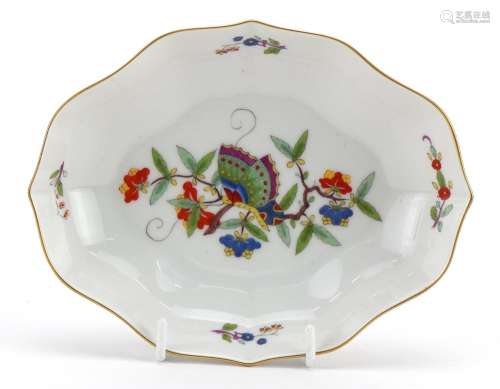 Meissen, German porcelain dish hand painted with a butterfly...